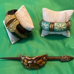 Vintage Bangle and Hairpin Set